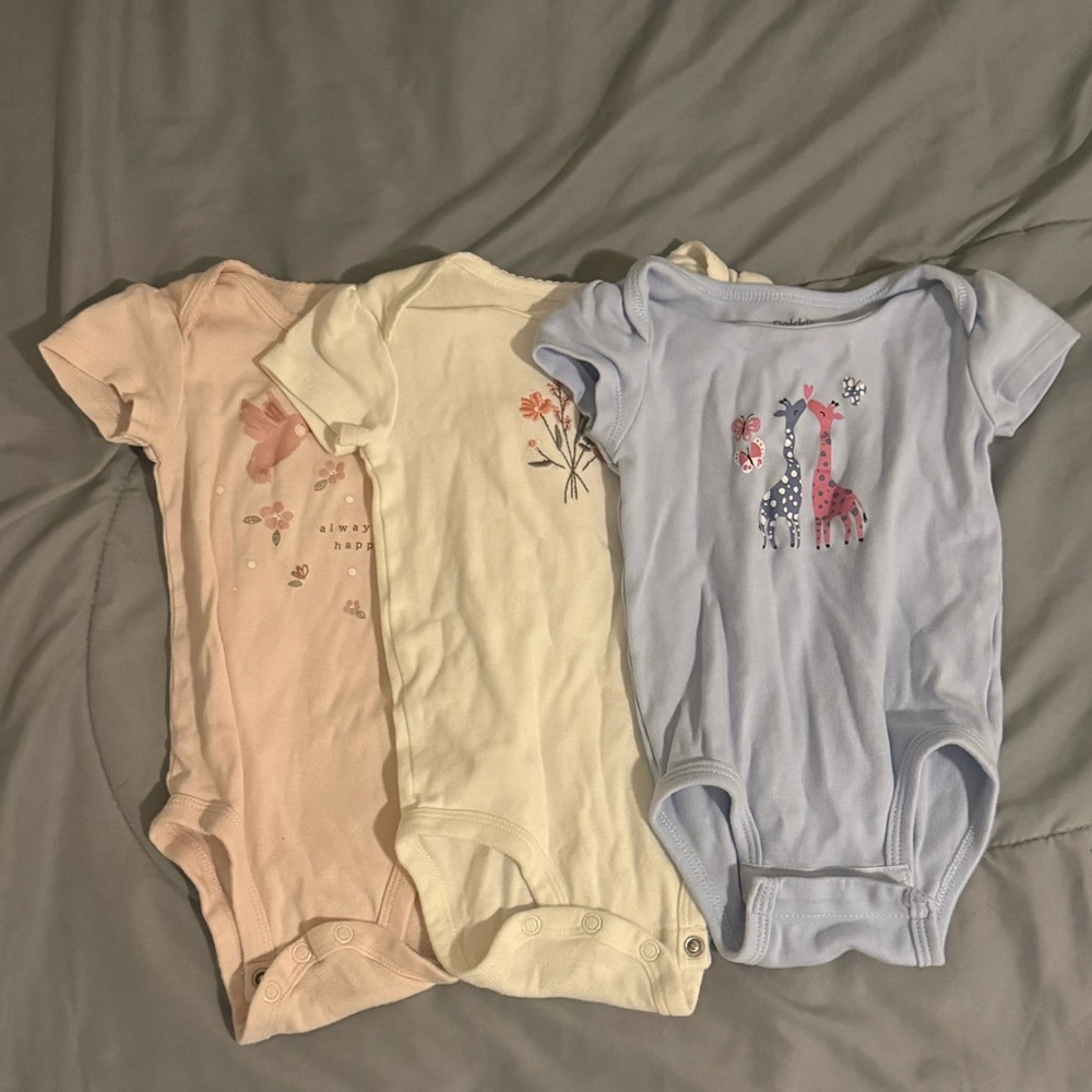 Great Condition! Set of 3 Girl Onesies, 6 Months